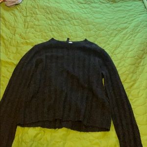 Black and gray sweater.